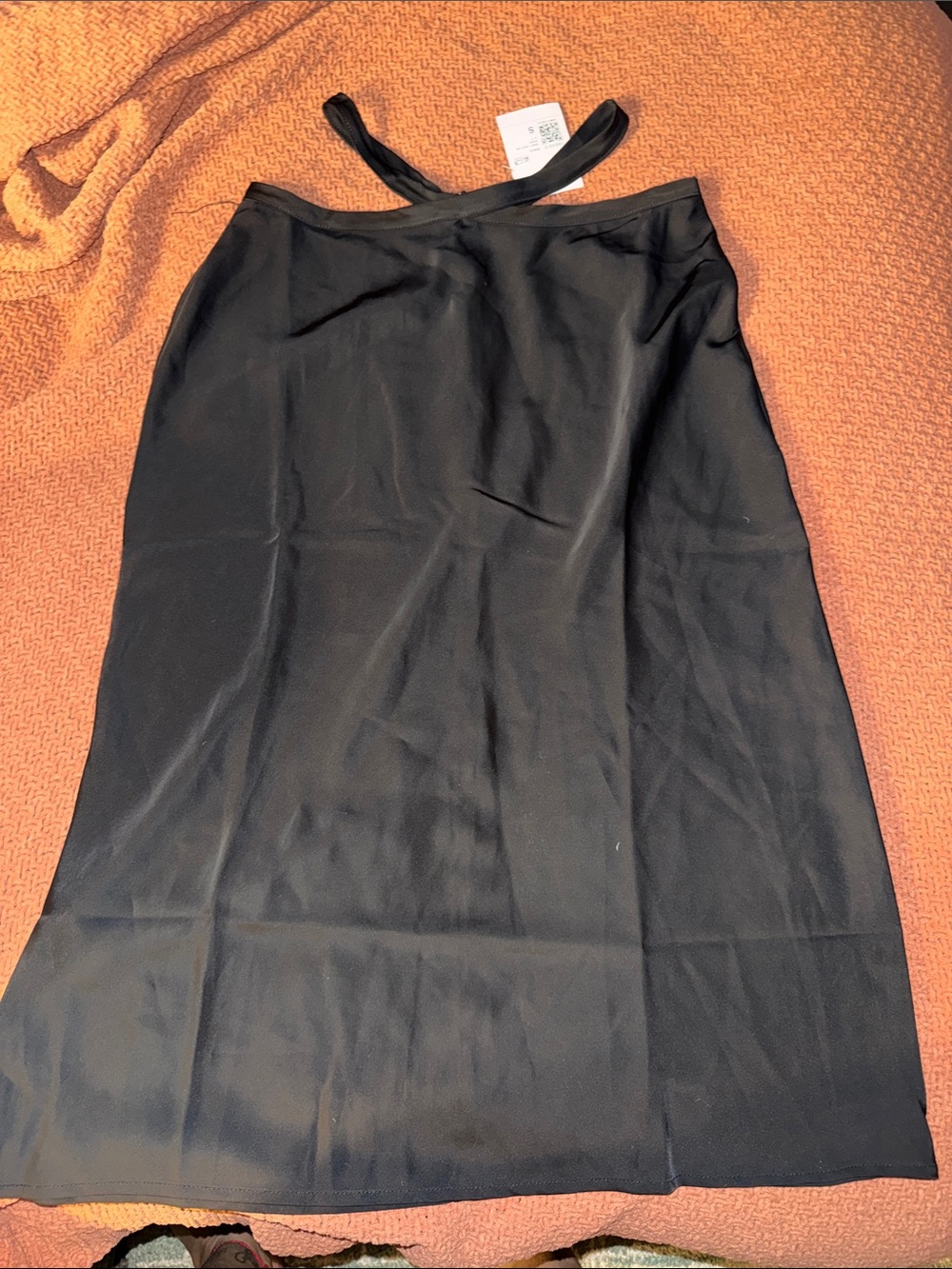 Forever 21 Black Midi Slip Skirt